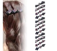 2024 New Sparkling Crystal Stone Braided Hair Clips,Rhinestone Hair Clips for Womens Girls, Elegant Hair Styling Clips, Shiny Rhinestone Hair Clip, Easily Braided Hair Clips (Mix*12 PCS)