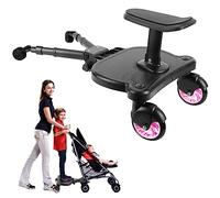 2024 New-Universal Stroller Board Buggy Board with Detachable Seat, 2in1 Sit and Stand Stroller Glider Board for Most Strollers, Holds Children Up to 55 LBs City Mini Stroller Standing Board (Pink)