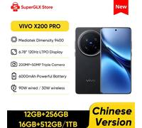 2024 New Vivo X200 Pro Chinese Version Mediatek Dimensity 9400 6.78'' 120Hz LTPO AMOLED Display 6000mAh Battery 90W SuperCharge Black