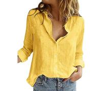 2024 New Womens Long Sleeve T Shirts Floral Printed/Solid Color Button-Down Casual Blouse Plus Size V Neck Loose Ladies Autumn Tops Comfortable Ladies T Shirts Lightweight Womens Clothes Sale