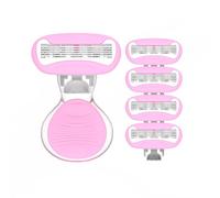 2024 New Women's Short Handle Razor with Five Blades, Can Remove Excess Body Hair From Arms, Legs, Underarms, Private Areas, Etc. Reusable, With Replaceable Razor Heads (C)