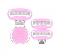 2024 New Women's Short Handle Razor with Five Blades, Can Remove Excess Body Hair From Arms, Legs, Underarms, Private Areas, Etc. Reusable, With Replaceable Razor Heads (B)