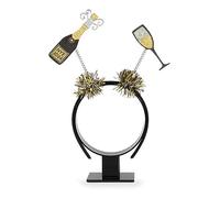 2024 New Year Headband Happy Headdress Christmas Party Hairhoops Festival Hairbands Sequins Wine Glass Headgear Party Glass Celebration Hair Accessory Holiday Themed
