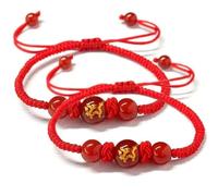 2024 New Year of Dragon Red String Bracelet, Adjustable 12 Zodiac Dragon Tiger Snake Monkey Charm Bracelet Chinese Animal Good Luck Bracelet Feng Shui Red Rope Bracelet Jewelry Gifts for Women Men