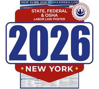 2024 New York State and Federal Labor Laws Poster - OSHA Workplace Compliant Includes FLSA FMLA and EEOC Updates - All in One Required Compliance Posting 16" x 40" - Laminated (POSTER ONLY)