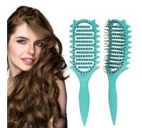 2024 Newest Curl and Styling Brush for Defining Curly Hair - Boar Bristle Detangling Comb for Combing Men's and Women's Curls, Reduces Pulling and Separation, Teal Curl Brush, 1 PCS