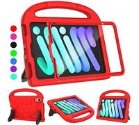 2024 Newest iPad Mini 7(A17 Pro)& iPad Mini 6 (A15) 2021Tablet Case for Kids (7th/6th Generation),Lightweight Shockproof Kid-Proof Cover Built-in Screen Protector with Handle Stand Tablet Case - Red