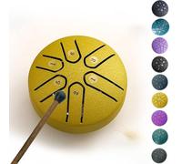 2024 Newest Mini Handpan Drum,Buddha Stones Mini Steel Tongue Drum,6 Note Worry Free Drum, Worry-Free Drum, Handpan Drum (Color : Gold, Size : Arrow style)