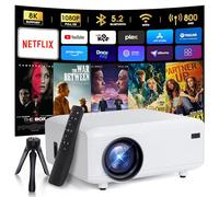 2024 Newest Projector with Wifi Bluetooth, 15000lux 800ANSI Native 1080P Bluetooth Mini Projector For Outdoor Home Movie 300", Compatible with Iphone