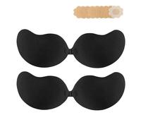 2024 Newest Super Sticky Invisible Push up Self Adhesive Bra Backless Breast Lift Bra Reusable, Black+black, B