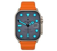 2024 Original Hello Watch 3 Plus Smartwatch 49mm HD AMOLED 1G ROM NFC Compass Bluetooth Call Clock Smart Watch Men Women for IOS (Orange)