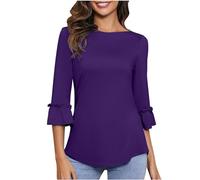 2024 Oversized Tshirt Women Womens Tops Going Out Tops for Women Flared Sleeve Plus Size Lightweight Comfy My Order History with Amazon UK Orders My Order Today Purple