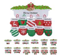 2024 Personalised Christmas Gloves Hanging Ornament, Family of 2 to 14, Custom Names Christmas Tree Pendants Ornament, Xmas Tree Hanging Decoration, Xmas Gifts for, Dad, Mum - Family of 10