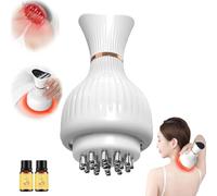 2024 Portable Cleanse 4 in 1handheld Leg Massager, Nine Speed Adjustable, Rechargeable Massager with Heating and Vibration, Universal for The Whole Body, with 2 Bottles Oil (White)