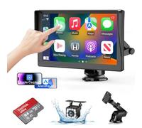 2024 Portable Wireless Carplay Screen for Car, Apple Carplay & Android Car, [Sun Visor Design] [1080P Backup Camera] 9 Inch HD Touch Screen, Car Stereo System with