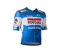2024 Pro Team SOUDAL Quick Step Cycling Jersey for Men,Short Sleeve Quick Dry Bike Shirt (XL)