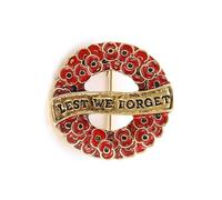 2024 Remembrance Day Poppy Badges and Pins Red Poppy Cross Wreath Garland Lest We Forget Pin Badge Brooch