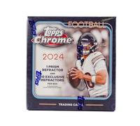 2024 Topps Chrome Football 7-Pack Trading Card Mega Box (1 Prism Refractor + Ten Rookies Per Box!)