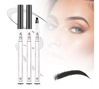 2024 Upgrade Waterproof Brow Pencil,3D Magic Eyebrow Pencil 4-Head Split Long-lasting Eyebrow Pencil with Micro-Fork Tip,Natural Makeup Fine Stroke Eyebrow Tattoo Pencil (Black)