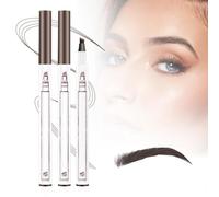 2024 Upgrade Waterproof Brow Pencil,3D Magic Eyebrow Pencil 4-Head Split Long-lasting Eyebrow Pencil with Micro-Fork Tip,Natural Makeup Fine Stroke Eyebrow Tattoo Pencil (Dark Brown)