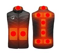 2024 Upgraded Heated Gilet, Men Electric Heated Jacket, 9 Heating Zone Men's Electric Heating Down Jacket Waterproof Windproof Electric Coat Outerwear with 3 Temperature for Outdoor Camping