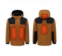 2024 Upgraded Heated Jacket,Heated Body Warmer for Men/Women with 4 Heating Zone,Men's USB Electric Heated Coat Waterproof Windproof Electric Jacket Outerwear Coats with 3 Temperature (No Power Bank)