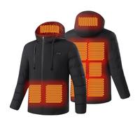2024 Upgraded Heated Jacket Men Women,9 Heating Zone 3 Adjustable Levels Heating Coats,Electric Heated Winter Jacket Waterproof Windproof Electric Coat for Outdoor Camping Hiking Golf (No Power Bank)