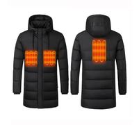 2024 Upgraded Long Heated Jacket for Men Women UK Sale, Electric Heating Down Jackets Waterproof Windproof Heated Coat Outerwear USB Rechargeable Heated Body Warmer with 3 Adjustable Temperature