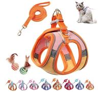 2024 Upgraded Pawfectly Safe Cat Harness & Leash Set - Escape-Proof, Adjustable, Reflective for Small Cats & Dogs, Breathable Step-in Design (A8, M)