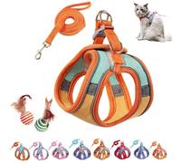 2024 Upgraded Pawfectly Safe Cat Harness & Leash Set - Escape-Proof, Adjustable, Reflective for Small Cats & Dogs, Breathable Step-in Design (A7, L)