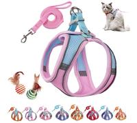 2024 Upgraded Pawfectly Safe Cat Harness & Leash Set - Escape-Proof, Adjustable, Reflective for Small Cats & Dogs, Breathable Step-in Design (A2, M)