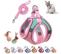 2024 Upgraded Pawfectly Safe Cat Harness & Leash Set - Escape-Proof, Adjustable, Reflective for Small Cats & Dogs, Breathable Step-in Design (A3, L)