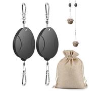 2024 Upgraded Retractable Plant Hanger - Heavy Duty Plant Pulleys for Hanging Plants, Outdoor Adjustable Hooks, Durable Plant Pulley for Garden Baskets Pots,Birds Feeder, 2 Pack