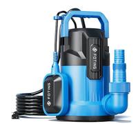 2024 Upgraded Submersible Water Pump 4900 GPH Remove Water Level Down to 0.04", 1/2 HP Sump Pump with Float Switch, Electric Utility Pump, Portable Submersible Pump for Pool Draining Garden Basement