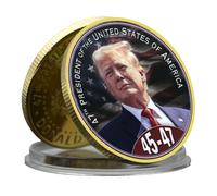 2024 US 45th to 47th President Donald Trump Challenge Coin Victory Metal Medal with Plastic Case Art Craft