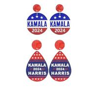 2024 Vote Earrings for Women Red White Blue Patriotic Encourage Voting Dangle Earrings for Election Jewelry, Wood, No Gemstone