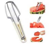 2024 Watermelon Cutter, 3-in-1 Watermelon Fork Slicer Cutter Stainless Steel Watermelon Windmill Cutter, fruit cutter slicer tool fork kitchen gadgets slicers gadget slicer forks cutters (beige)