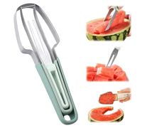 2024 Watermelon Cutter, 3-in-1 Watermelon Fork Slicer Cutter Stainless Steel Watermelon Windmill Cutter, fruit cutter slicer tool fork kitchen gadgets slicers gadget slicer forks cutters (green)