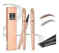 2024 Waterproof 3D Upgrade Magic Eyebrow Pencil - 4 Tipped Precise Brow Pen for Contouring, Fine Stroke Microblading, Natural Makeup (Light Brown+Gray)