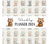 2024 Weekly & Monthly Cat Planner with Cute Cat Design: Stay Organized with These Funny Little Cats | 8.5" x 8.5" | Paperback Edition