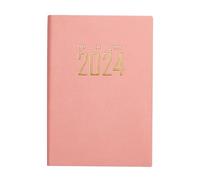 2024 Weekly Monthly Planner Appointment Book Academic Planner Ribbon Page Journal Notebook for Teacher Student Leather Lined for Women Men Leather Notebook