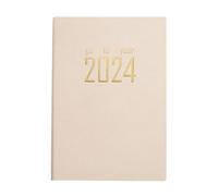 2024 Weekly Monthly Planner Appointment Book Academic Planner Ribbon Page Journal Notebook for Teacher Student Leather Lined for Women Men Leather Notebook