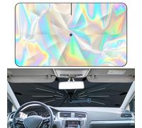 2024 Windshield Sun Shade Umbrella, Iridescent Car Sunshade with 360-degree Rotation, Foldable Car Sun Shield Cover for car Front Windshield Block UV Rays, Suitable for Most Cars