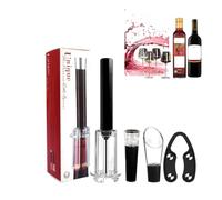 2024 Wine on The Go Wine Opener Set of Four Air Pressure Pump Wine Bottle Opener Easy Cork Remover Corkscrew No More Broken Corks Gifts to Wine Lovers Birthday New Year Gifts (Black Plastic)