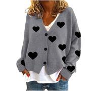 2024 Women Cardigan Autumn Winter Cute Daisy Cardigans Women's Floral Print Long Sleeve V-neck Sweaters Button New Ladies Knitted Cardigan Pockets Sweet Girls Knitted V Neck Vintage Casual Coat