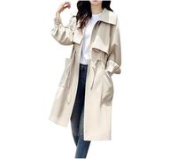 2024 Women's Coats Sale Clearance Hooded Long Sleeve Solid Zipper Softshell Jackets with Pocket Overcoat New Winter Long Thin Temperament Tunic Trench Coat Office Work Windproof Warm Jackets M-XXL