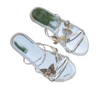 2024 Womens Flat Sandals Large Butterflys Flat Bottom Slippers Party Wedding Strappy Open Toe Sandals Orthopedic Wedge Sandals Pavers Wide Fit Sandals Summer Casual Beach Sandals UK Size 3.5-7.5