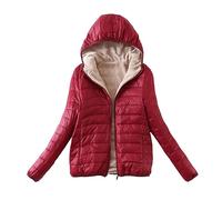 2024 Women's Thickened Down Jacket Parka Hooded Solid Women's Lightweight Long Sleeved Water Resistant Packable Puffer Jackets Down Coat Women Short Fit Slim Ladies Down Jacket Sale Clearance