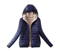 2024 Women's Thickened Down Jacket Parka Hooded Solid Women's Lightweight Long Sleeved Water Resistant Packable Puffer Jackets Down Coat Women Short Fit Slim Ladies Down Jacket Sale Clearance