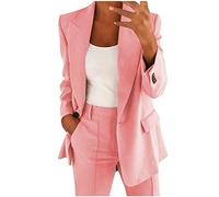 2024 Women's Trouser Suits Clearance Ladies Trouser Suits for Women UK Wedding Elegant Wedding Suits 2 Piece Outfits Set Long Sleeve Button Blazer with High Waist Pants for Business Work Office